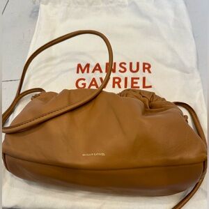 Mansur Gavriel Mini Cloud Clutch in Caramel